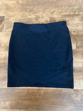 Talula Black Asymmetrical Wrap Mini Skirt – Size M